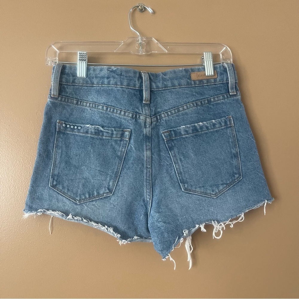 Blank NYC Distressed Blue Denim Cutoff Shorts size 26 - Picture 7 of 9